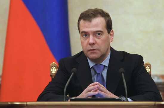 Russian Prime Minister Medvedev chairs Government meeting