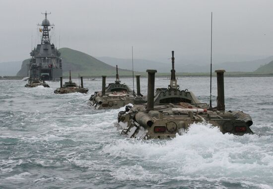 Pacific Fleet Marine Corps training exercises in Primorye