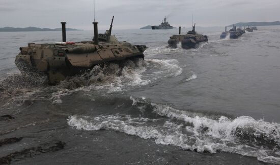 Pacific Fleet Marine Corps training exercises in Primorye