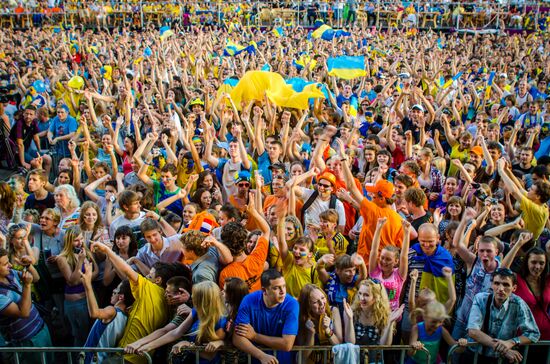 Football fans in Ukraine
