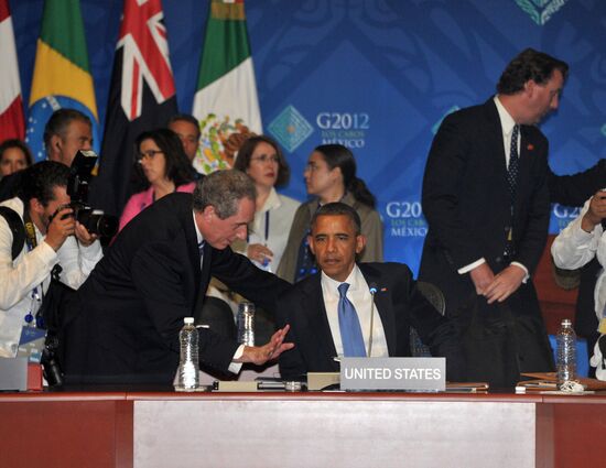Barack Obama at the "Big 20" summit in Los Cabos, Mexico