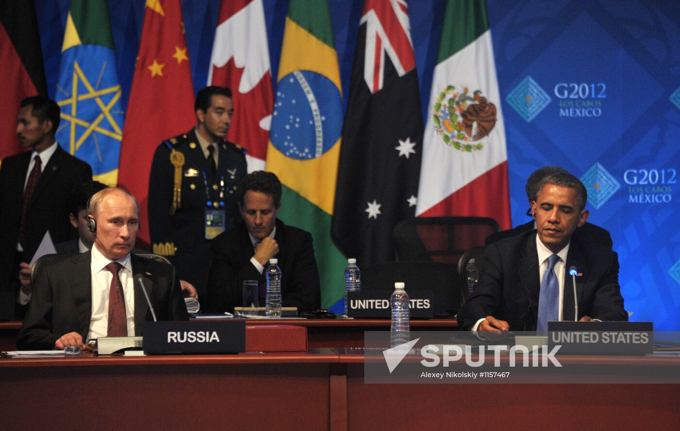 Vladimir Putin at the "Big 20" summit in Los Cabos, Mexic