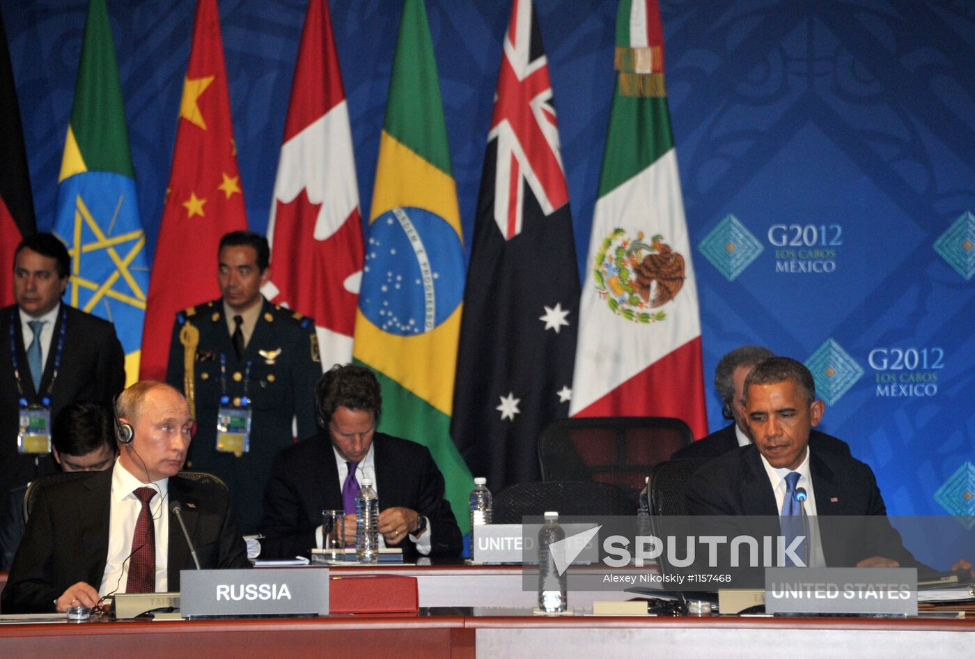 Vladimir Putin at the "Big 20" summit in Los Cabos, Mexic