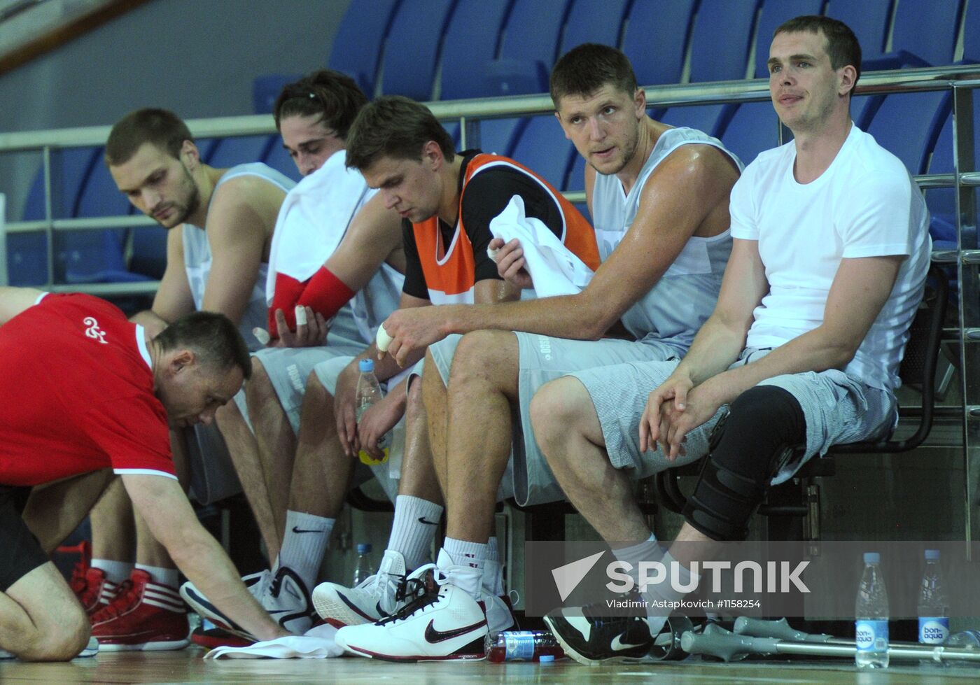 Russian basketball team holds training match