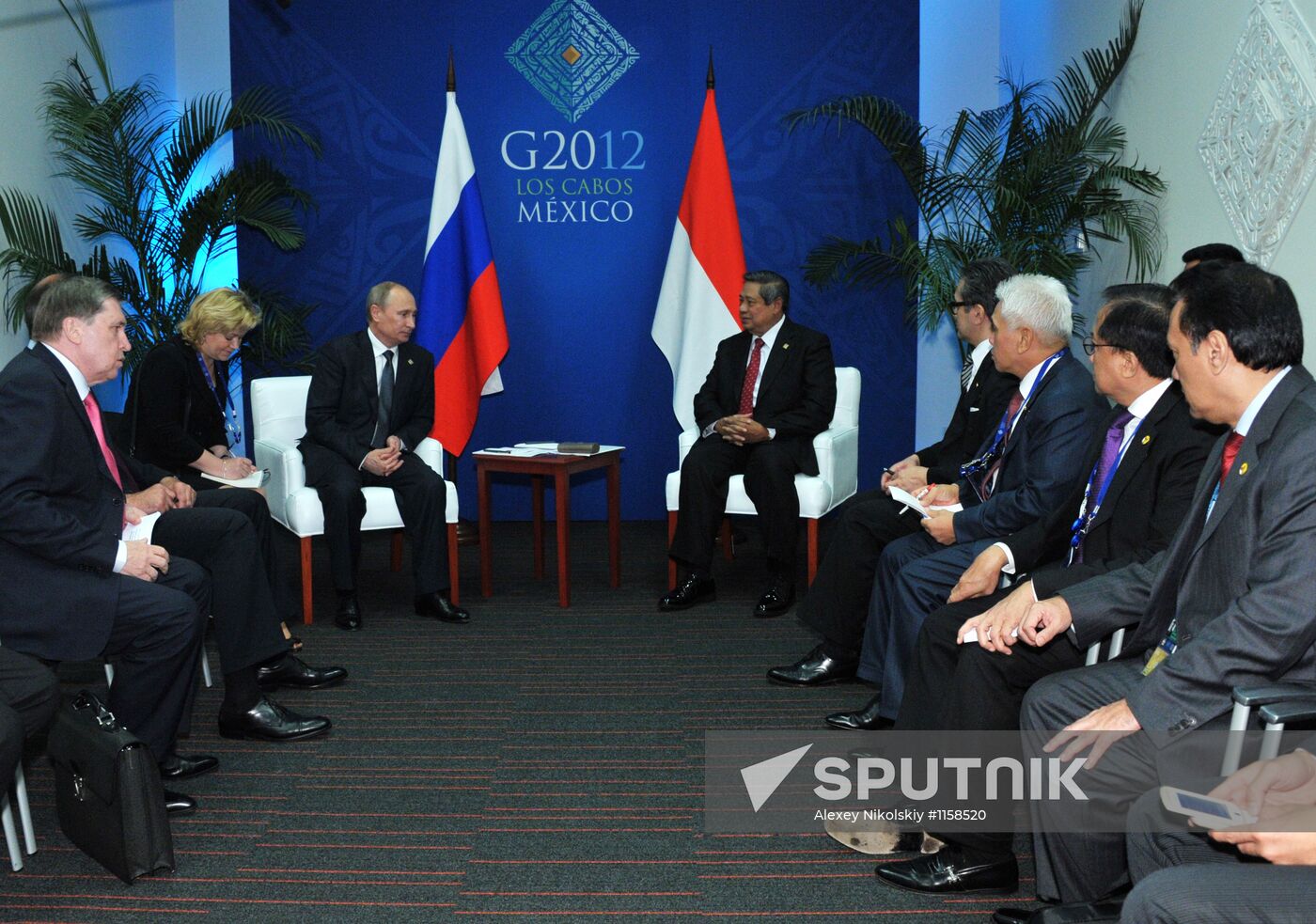 Vladimir Putin at the summit of the Big 20 in Los Cabos, Mexico
