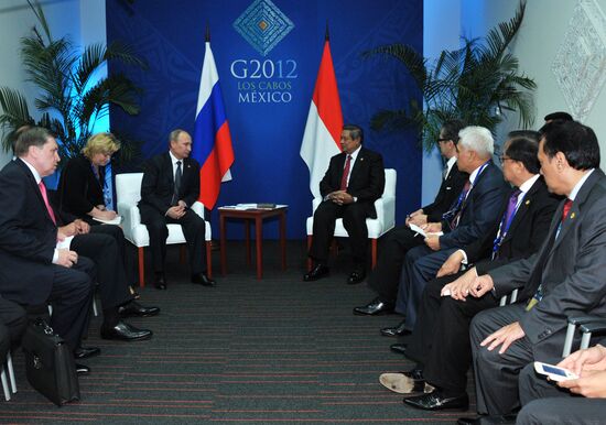 Vladimir Putin at the summit of the Big 20 in Los Cabos, Mexico