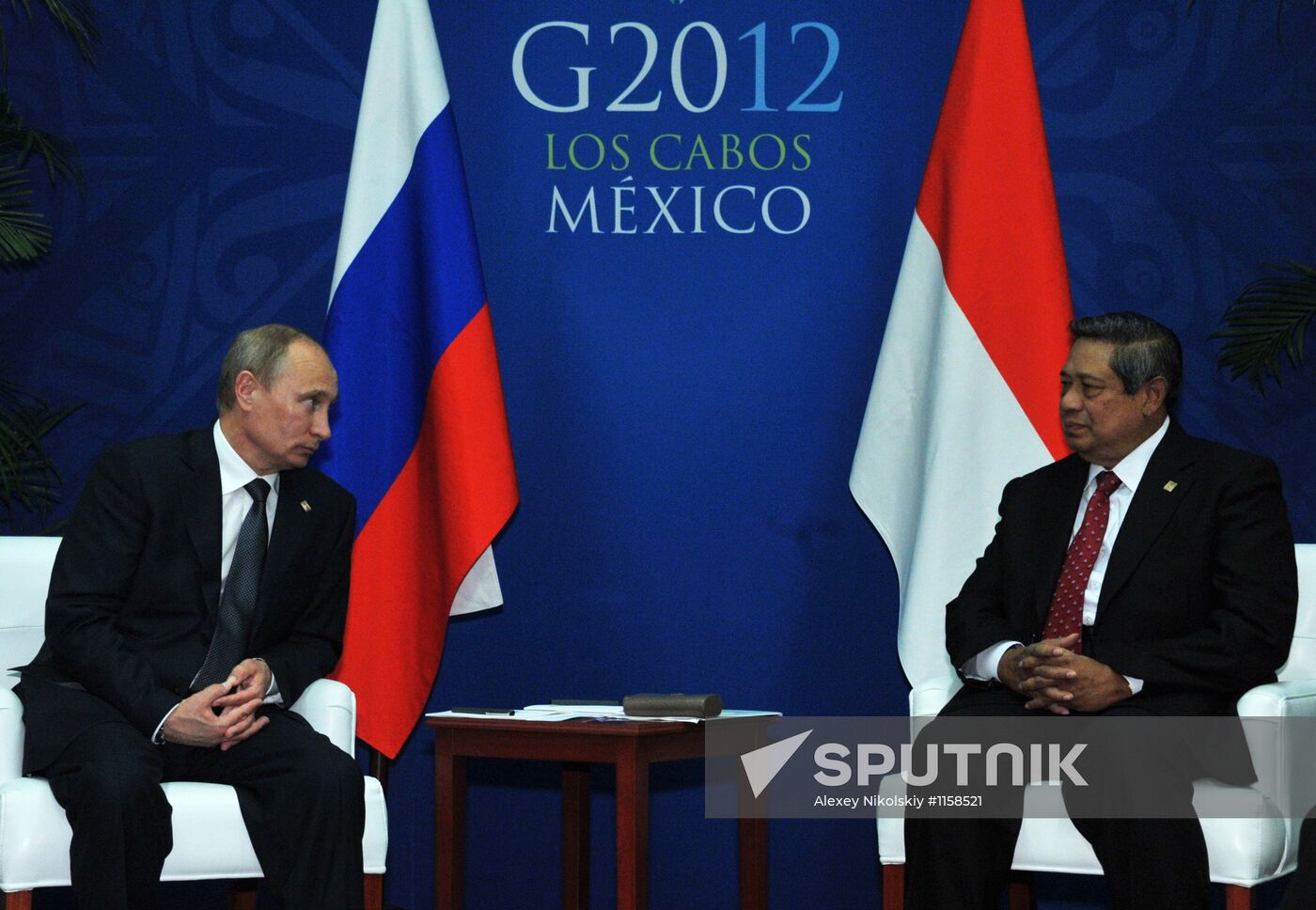 Vladimir Putin at the summit of the Big 20 in Los Cabos, Mexico