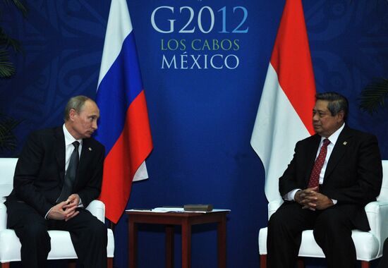 Vladimir Putin at the summit of the Big 20 in Los Cabos, Mexico