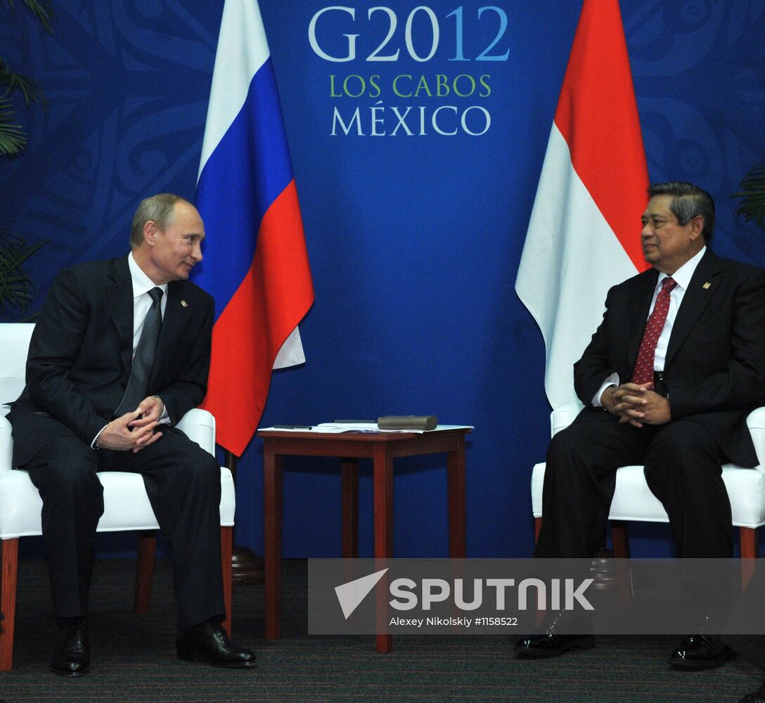 Vladimir Putin at the summit of the Big 20 in Los Cabos, Mexico