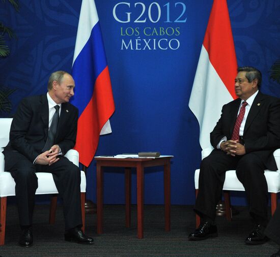 Vladimir Putin at the summit of the Big 20 in Los Cabos, Mexico