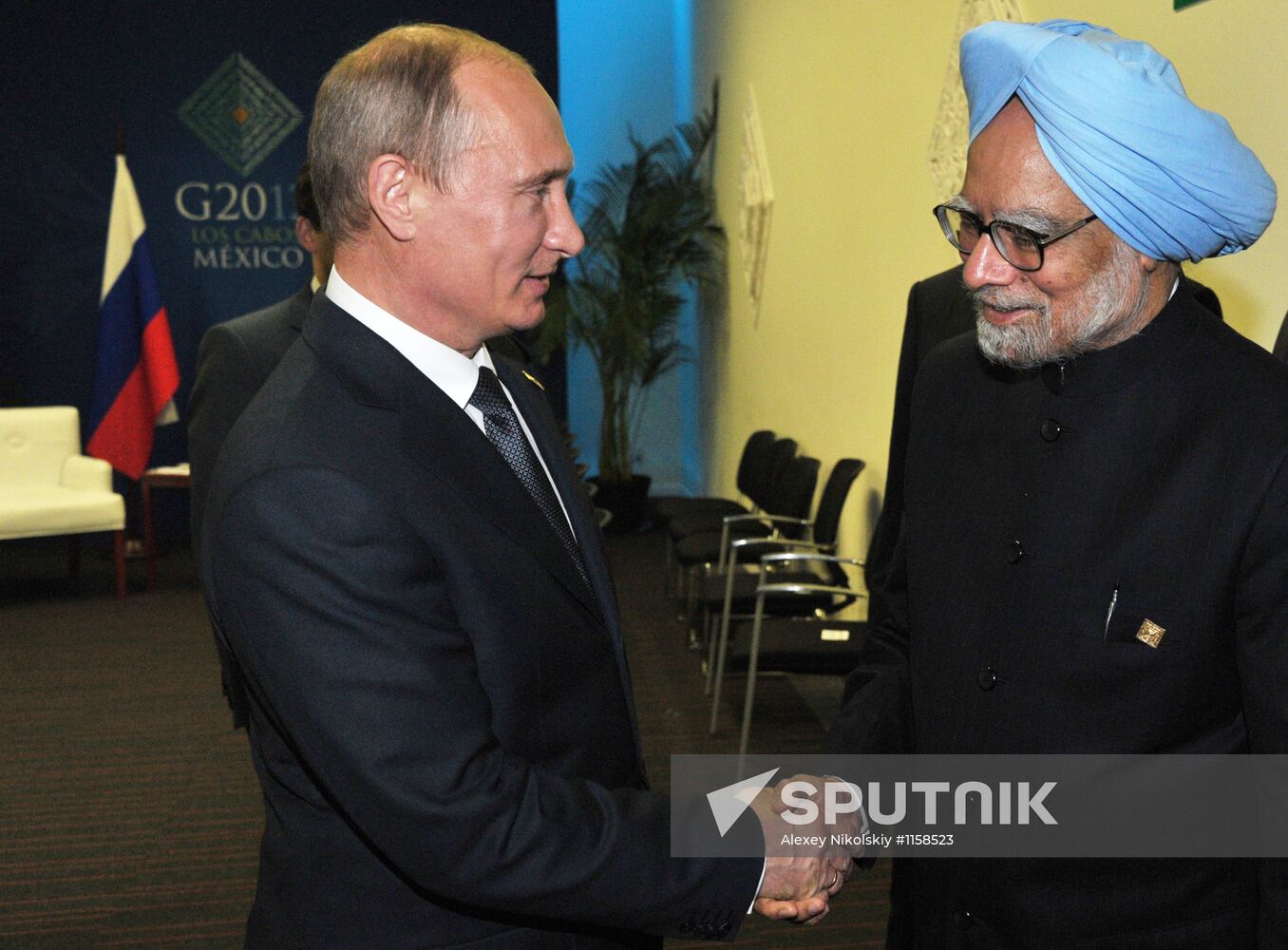 Vladimir Putin at the summit of the Big 20 in Los Cabos, Mexico