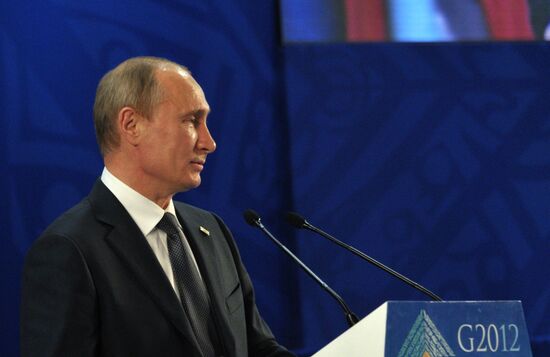 Vladimir Putin at the summit of the Big 20 in Los Cabos, Mexico