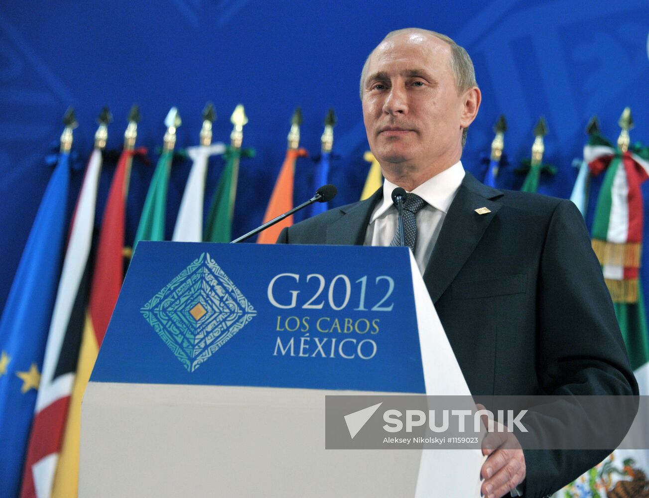 Vladimir Putin at G20 summit in Los Cabos, Mexico