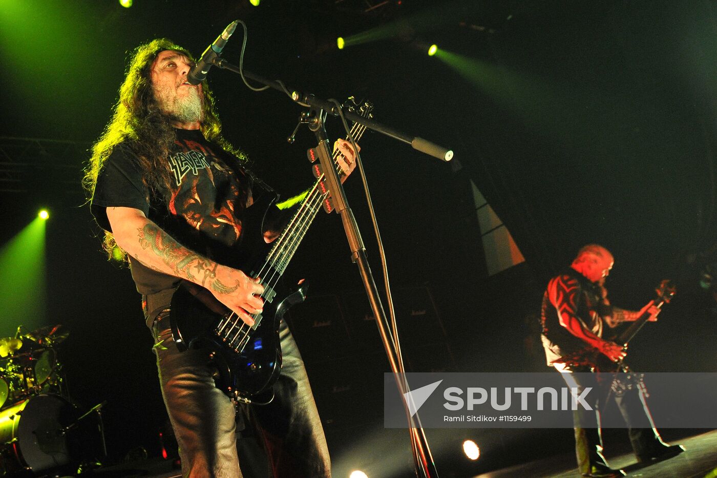 American thrash metal band Slayer performs live