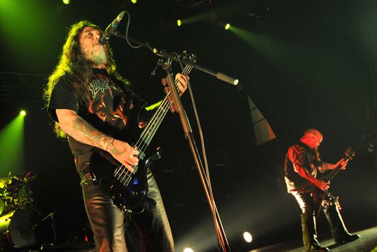 American thrash metal band Slayer performs live