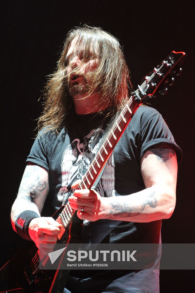 American thrash metal band Slayer performs live