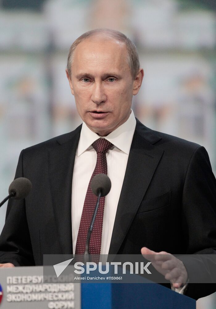 President Vladimir Putin speaks at SPIEF 2012