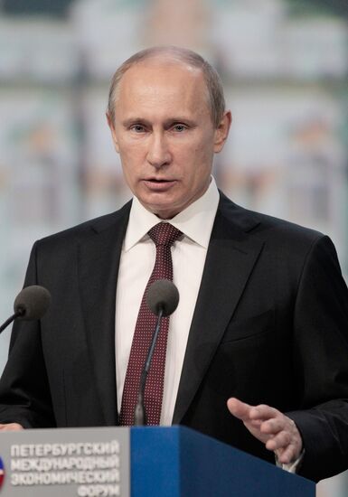 President Vladimir Putin speaks at SPIEF 2012