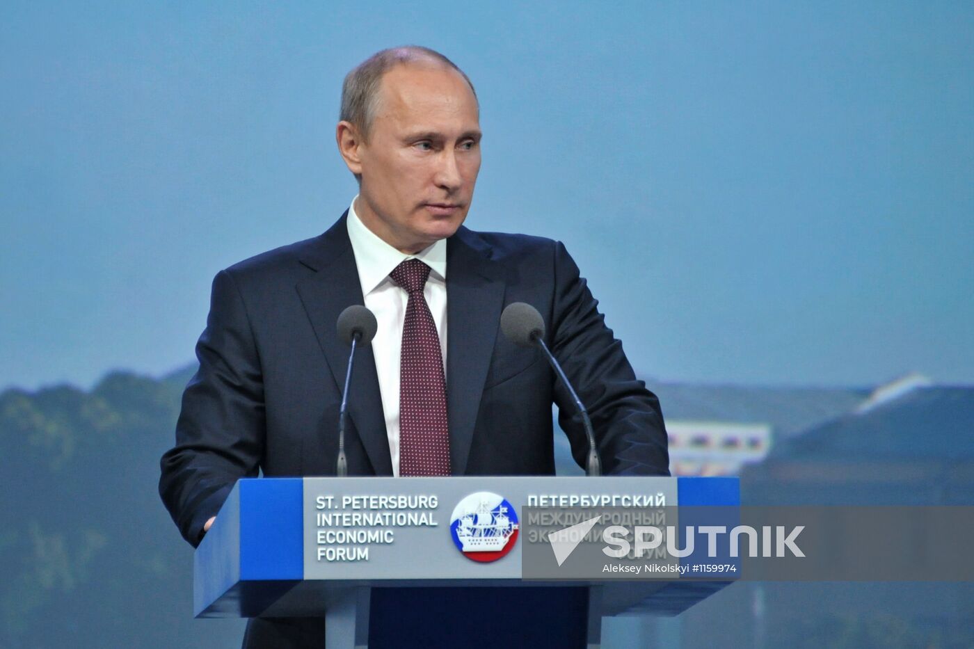 President Vladimir Putin speaks at SPIEF 2012