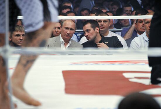V. Putin attends mixed martial arts tournament in St. Petersburg