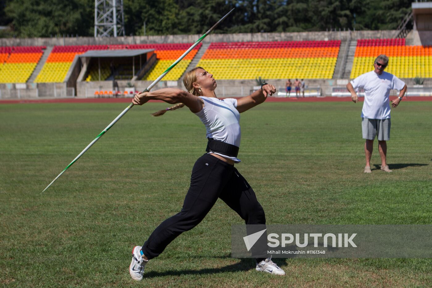 Track and field athlete Maria Abakumova's training