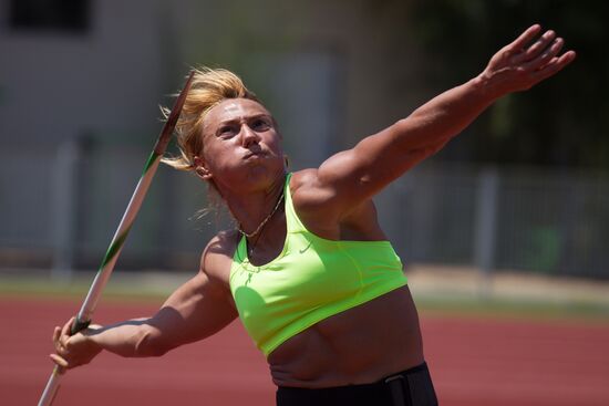 Track and field athlete Maria Abakumova's training