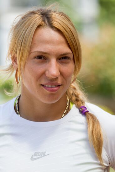 Track and field athlete Maria Abakumova's training