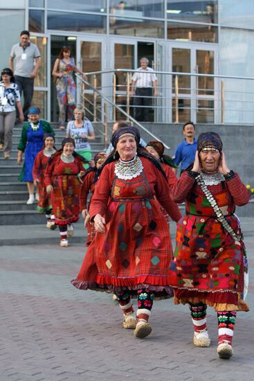 Buranovskiye Babushki ethno-pop band performs in Novosibirsk
