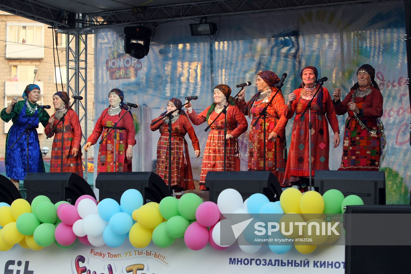 Buranovskiye Babushki ethno-pop band performs in Novosibirsk