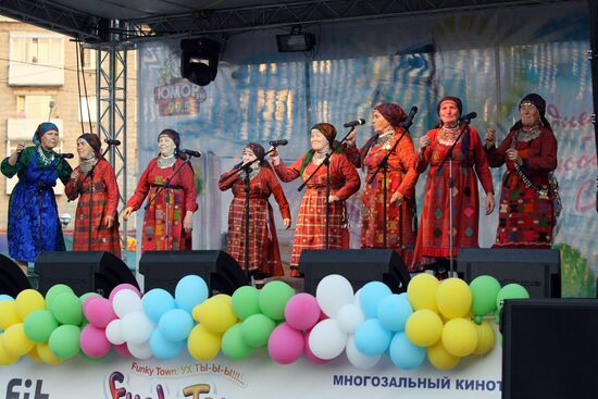 Buranovskiye Babushki ethno-pop band performs in Novosibirsk