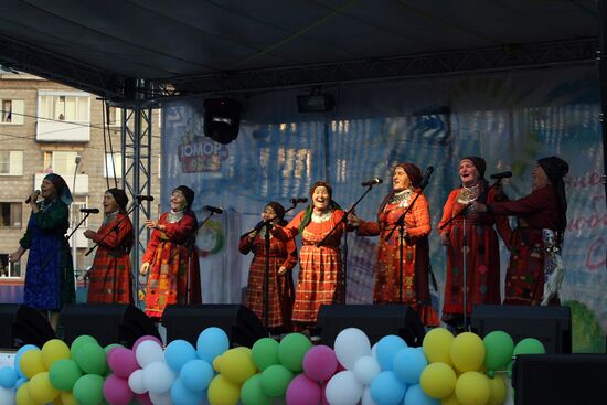 Buranovskiye Babushki ethno-pop band performs in Novosibirsk