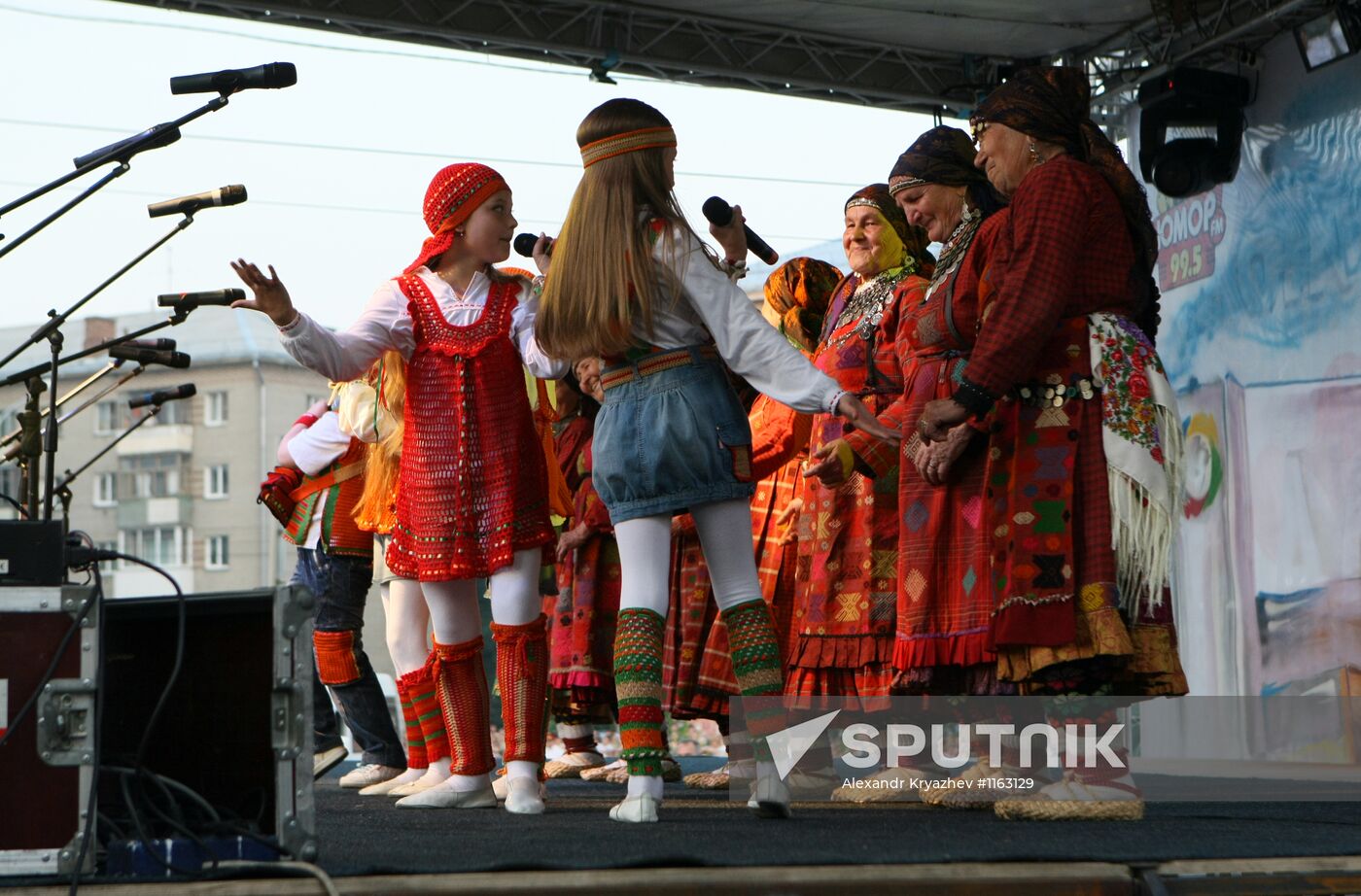 Buranovskiye Babushki ethno-pop band performs in Novosibirsk