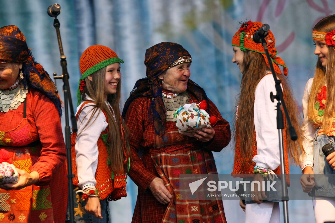 Buranovskiye Babushki ethno-pop band performs in Novosibirsk