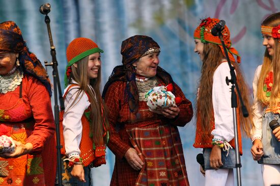 Buranovskiye Babushki ethno-pop band performs in Novosibirsk