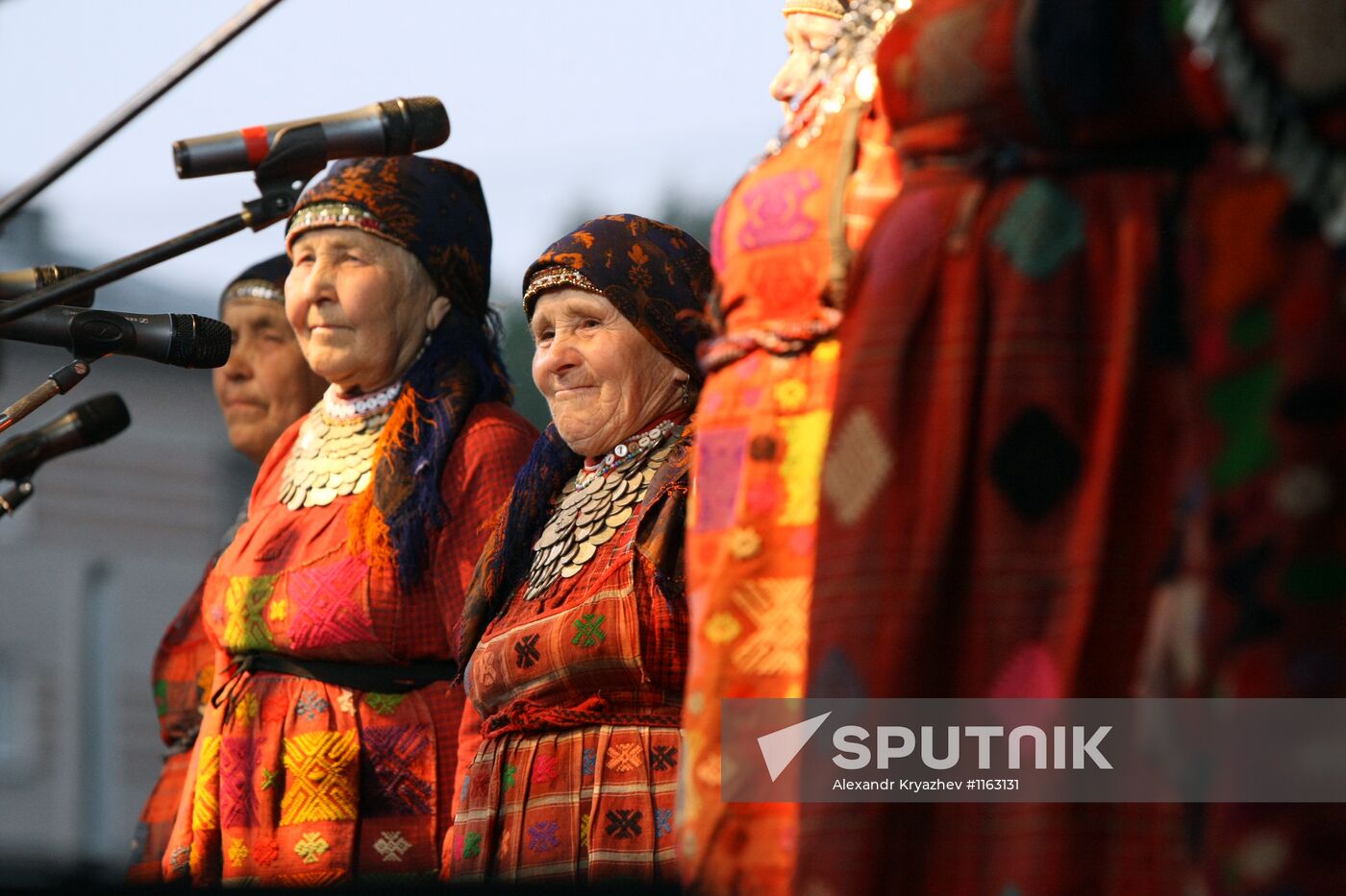 Buranovskiye Babushki ethno-pop band performs in Novosibirsk