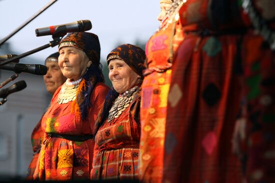 Buranovskiye Babushki ethno-pop band performs in Novosibirsk