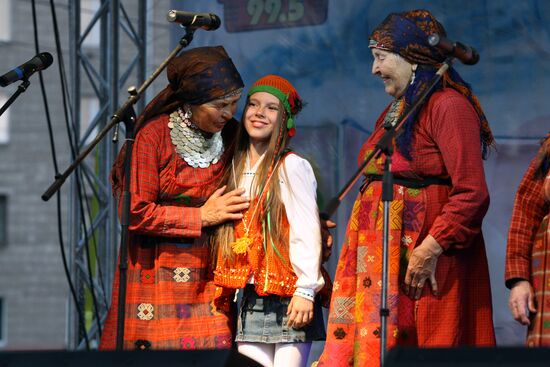 Buranovskiye Babushki ethno-pop band performs in Novosibirsk