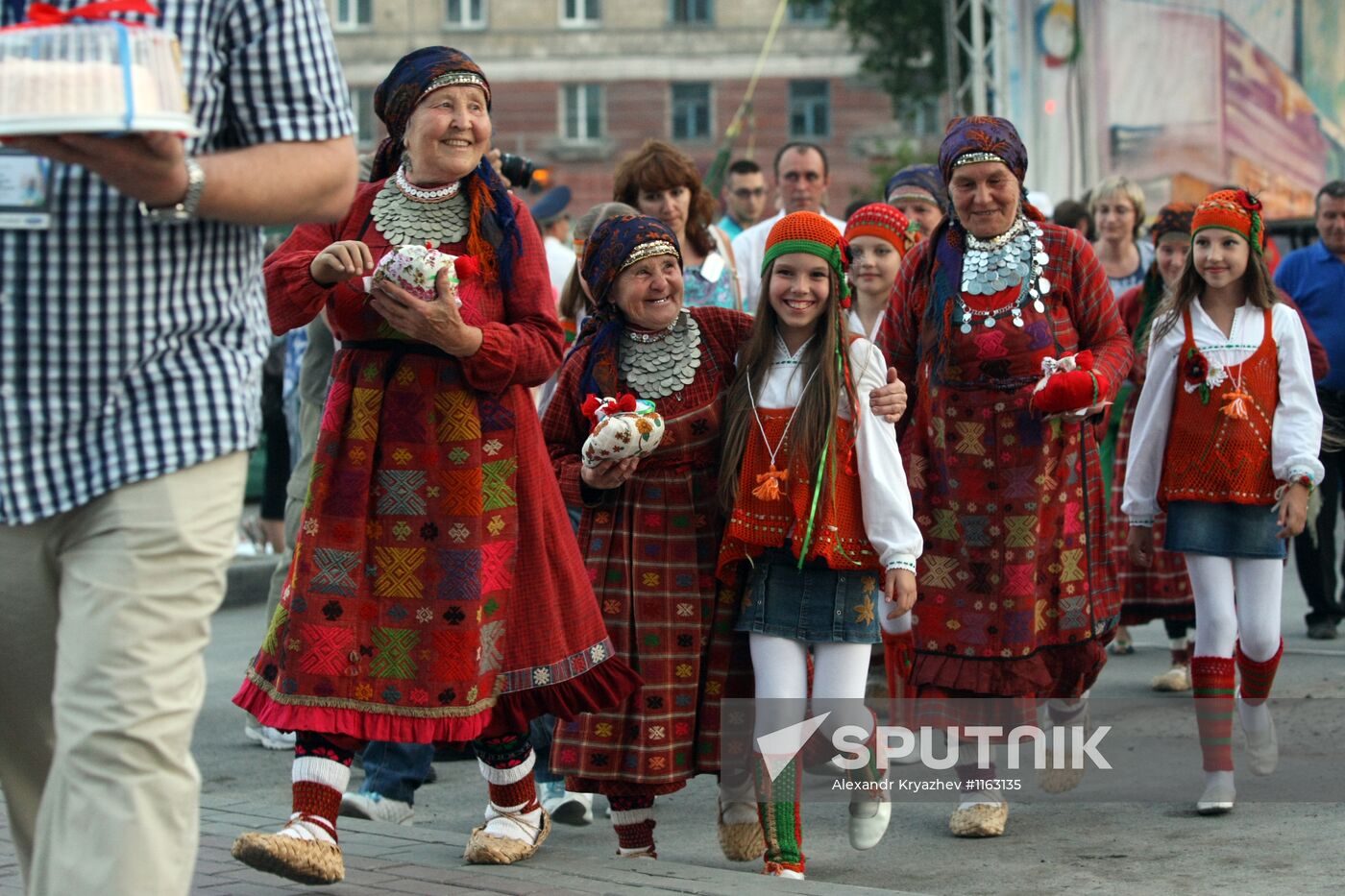 Buranovskiye Babushki ethno-pop band performs in Novosibirsk
