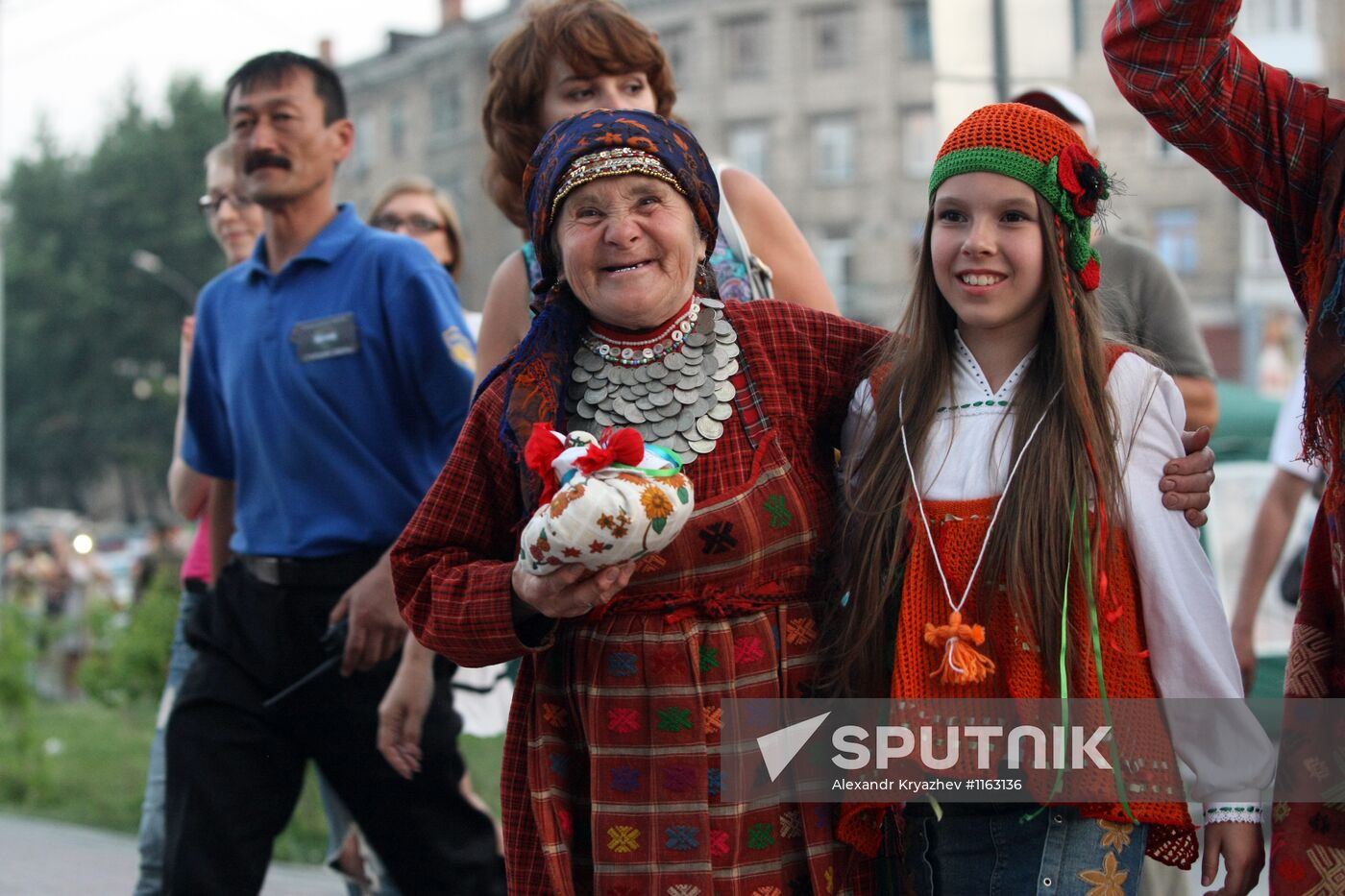 Buranovskiye Babushki ethno-pop band performs in Novosibirsk