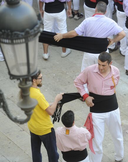 Human towers competition in Tarragona, Spain