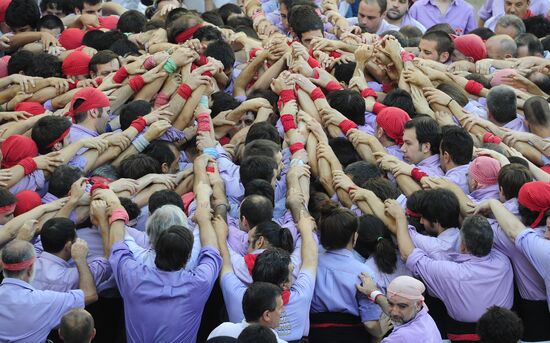 Human towers competition in Tarragona, Spain