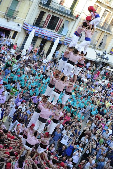 Human towers competition in Tarragona, Spain