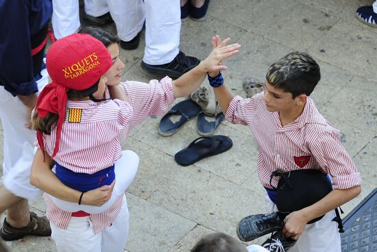 Human towers competition in Tarragona, Spain