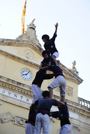 Human towers competition in Tarragona, Spain