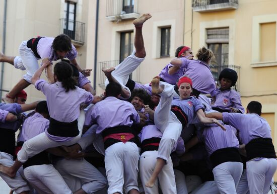 Human towers competition in Tarragona, Spain