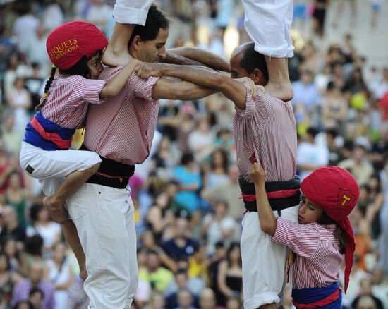 Human towers competition in Tarragona, Spain