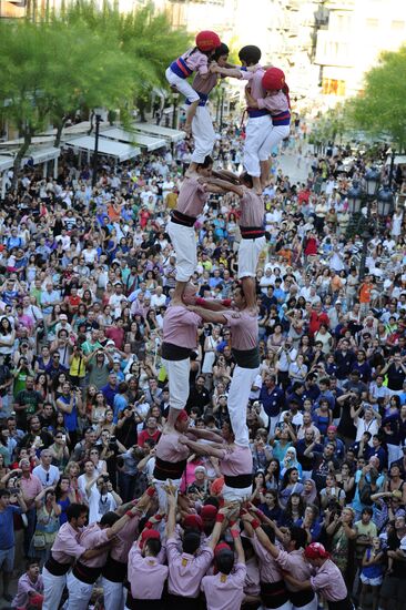 Human towers competition in Tarragona, Spain
