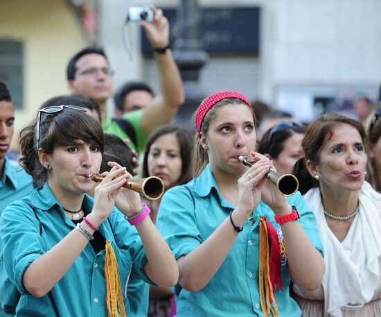 Human towers competition in Tarragona, Spain