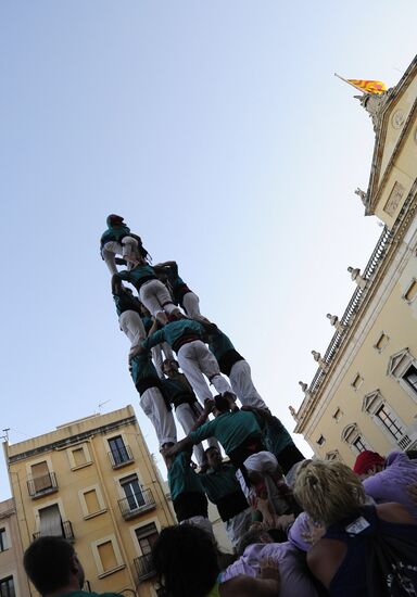Human towers competition in Tarragona, Spain