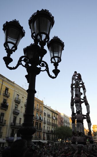 Human towers competition in Tarragona, Spain